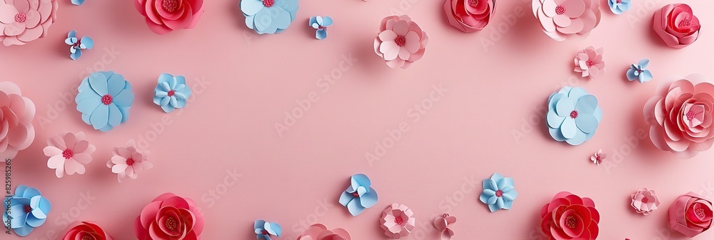 pink and blue paper flowers on pink background wallpaper pink and blue paper flowers on pink background wallpaper