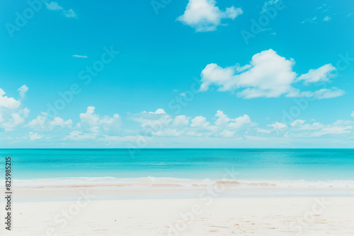 Wallpaper Mural Sunny Beach with Blue Sky and Ocean View Torontodigital.ca