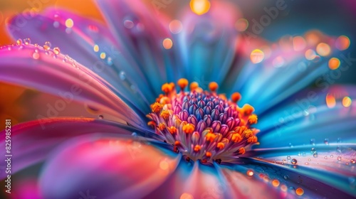 Beautiful orange gerbera flower with water drops close-up