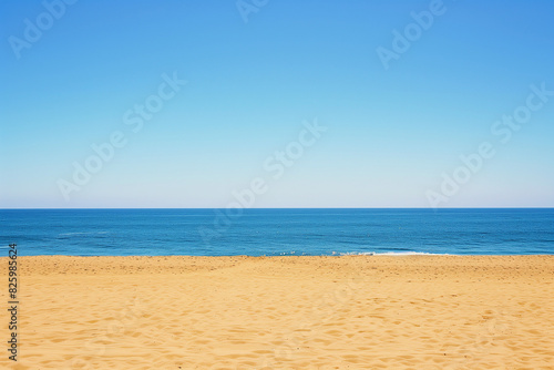 Sunny Beach with Blue Sky and Ocean View