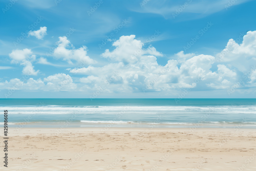 Sunny Beach with Blue Sky and Ocean View Sunny Beach with Blue Sky and Ocean View