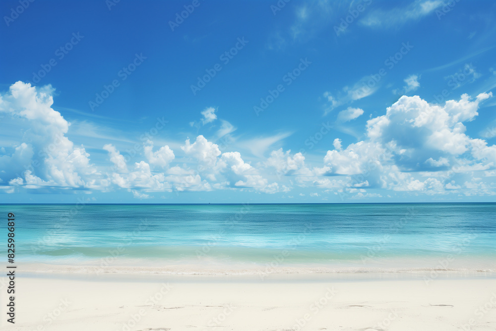 Sunny Beach with Blue Sky and Ocean View Sunny Beach with Blue Sky and Ocean View