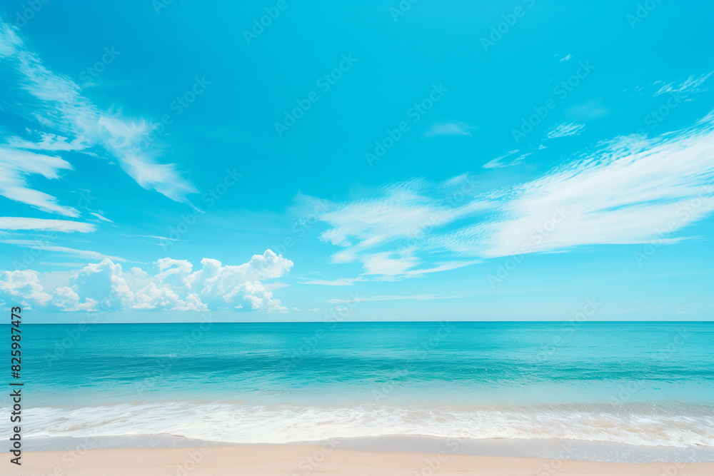 Sunny Beach with Blue Sky and Ocean View Sunny Beach with Blue Sky and Ocean View