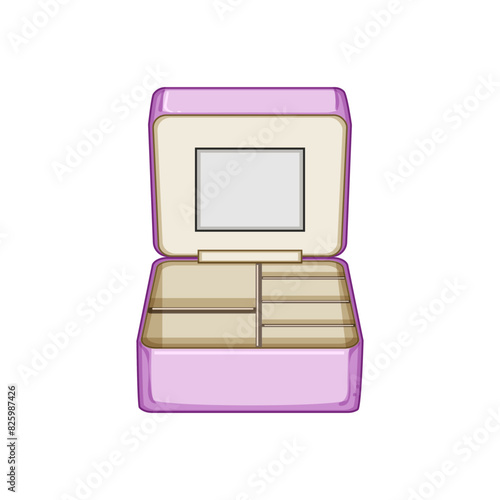 case jewelry organizer cartoon. magnet view, tray girl, keep holder case jewelry organizer sign. isolated symbol vector illustration