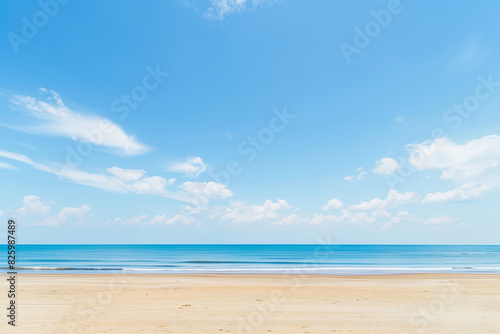 Sunny Beach with Blue Sky and Ocean View © song