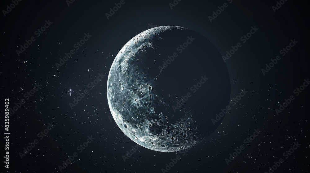 Crescent Moon on black background Crescent Moon on black background