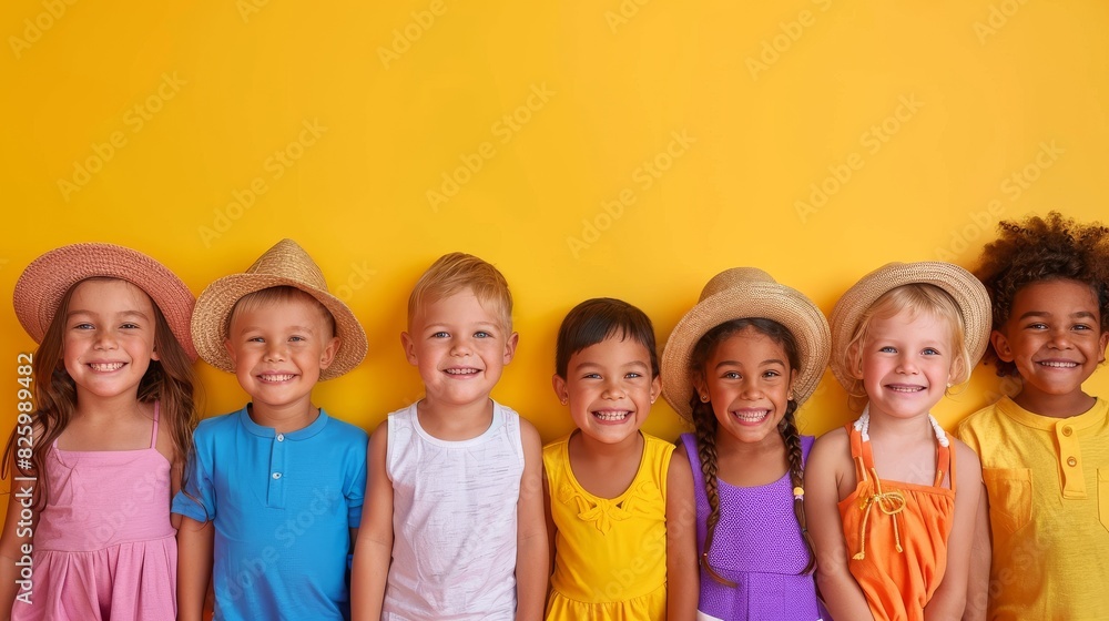 Smiling children of the ancient Rome Empire stand together in unity Smiling children of the ancient Rome Empire stand together in unity