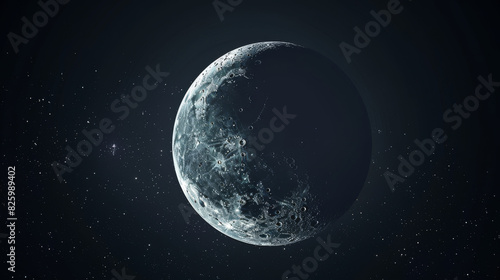 Crescent Moon on black background 