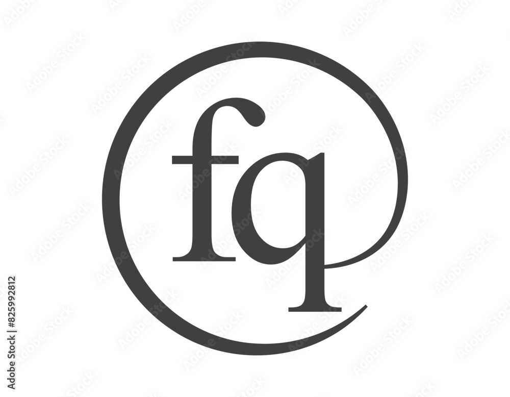FQ logo from two letter with circle shape email sign style. F and Q round logotype of business company FQ logo from two letter with circle shape email sign style. F and Q round logotype of business company