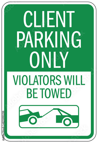 Client parking sign