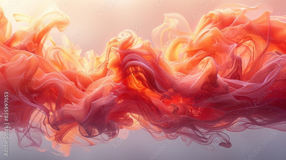 a colorful abstract background illustrated with a chain of smoke 