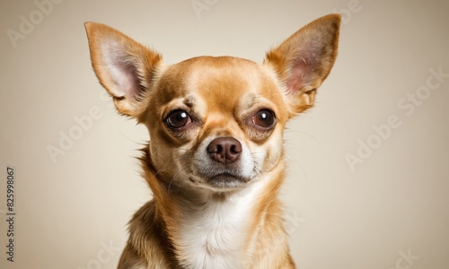 Close-up portrait of a chihuahua looking directly at the camera