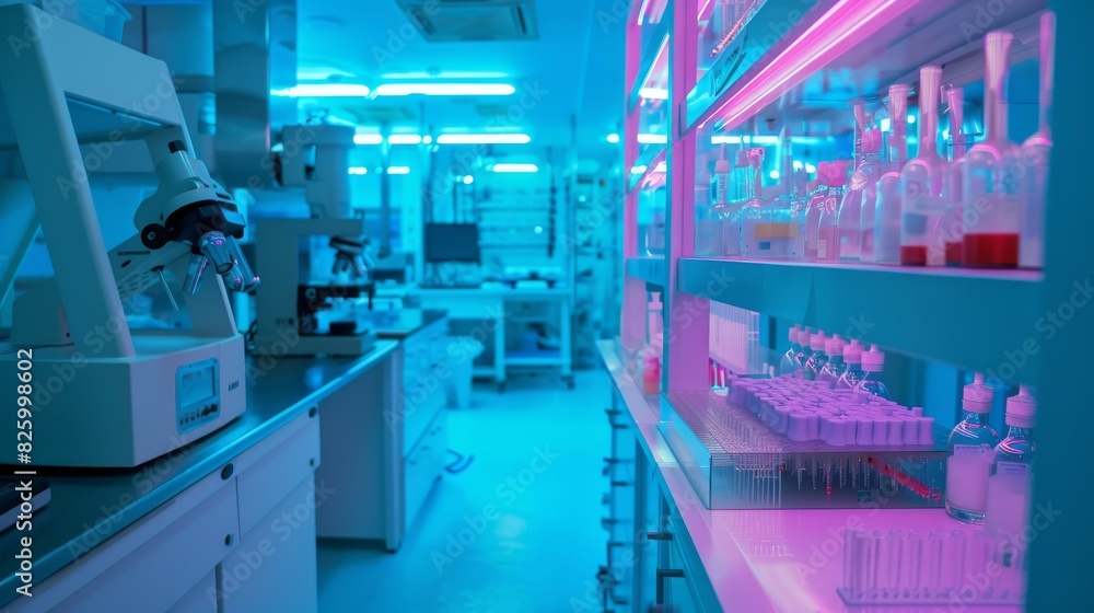 A futuristic bioengineering lab technology A futuristic bioengineering lab technology