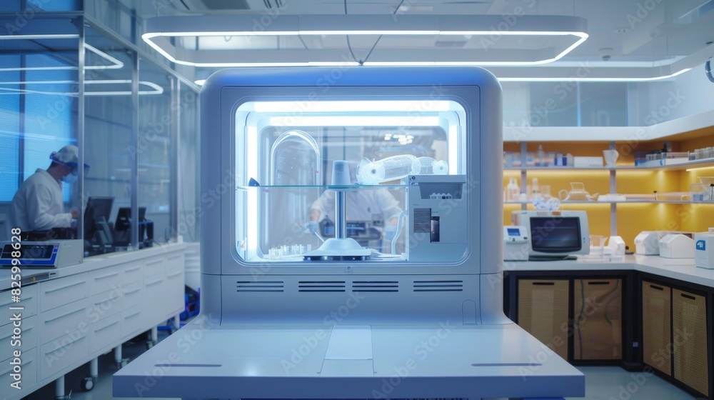 A futuristic bioengineering lab technology A futuristic bioengineering lab technology