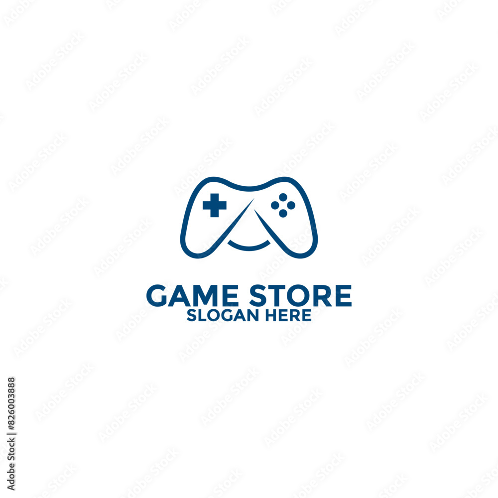 game store logo design template, game pad or game controller logo icon