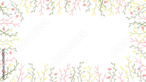 Abstract flower background vector design floral border frame