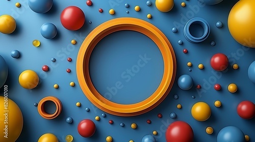 geometric realistic shape design featuring colorful cirle shape  in isolated background, businsess background presentation photo