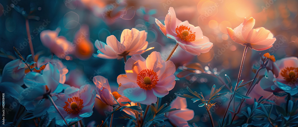 Ethereal Anemone Flowers in Magical Light