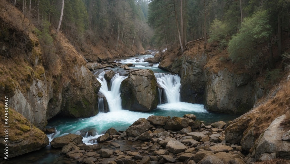 Obraz premium waterfall in the forest