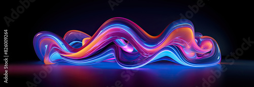 Abstract colorful wave on dark background