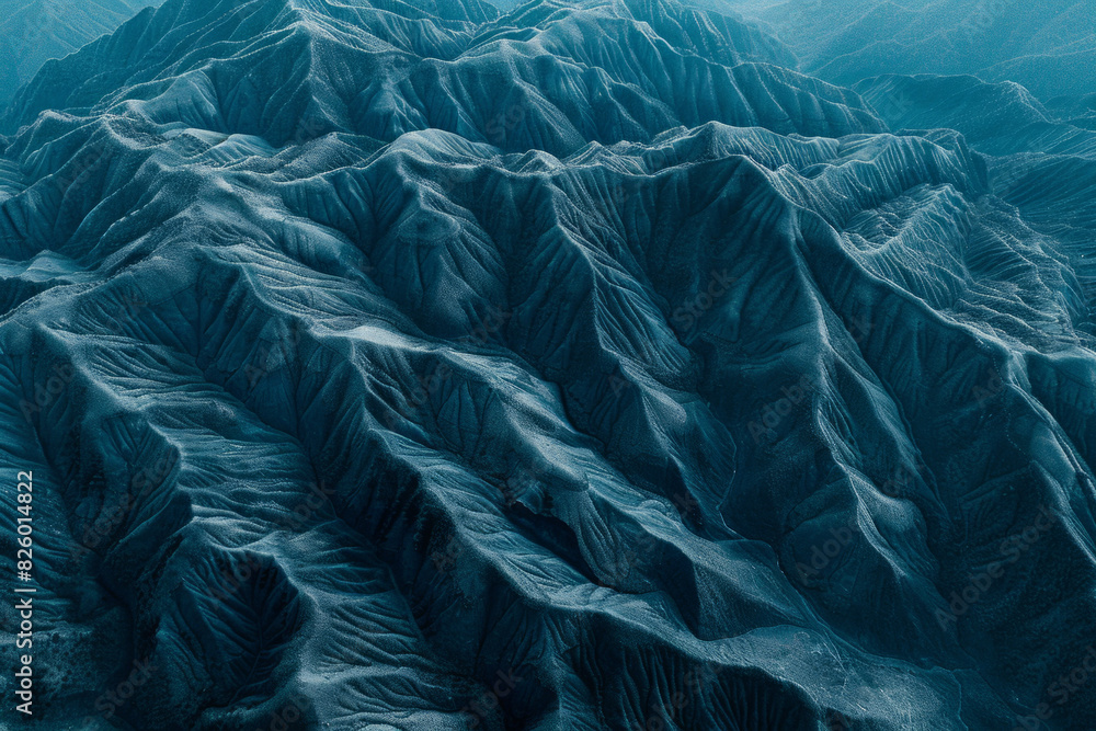 custom made wallpaper toronto digitalMinimalist aerial view of mountain ridges, showcasing sharp lines and natural patterns in the terrain. 