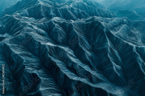 Wallpaper Mural Minimalist aerial view of mountain ridges, showcasing sharp lines and natural patterns in the terrain.  Torontodigital.ca