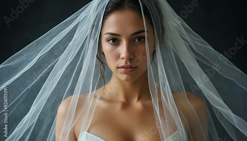 Donna velata: sposa, eleganza, fascino, mistero, bellezza e sensualità photo