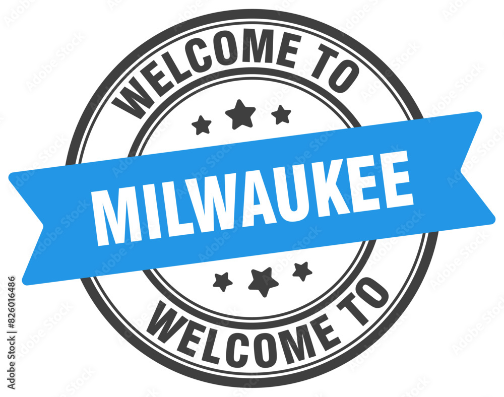 Fototapeta premium Welcome to Milwaukee stamp. Milwaukee round sign