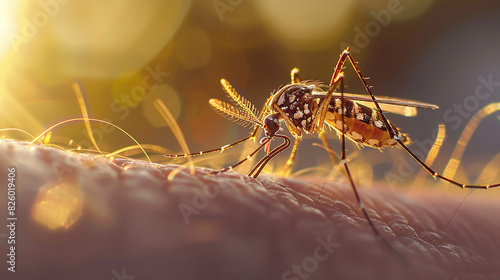 Wallpaper Mural A close-up of a mosquito on human skin Torontodigital.ca