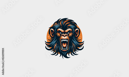 head monkey angry vector artwork design