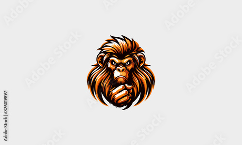 head monkey angry vector artwork design