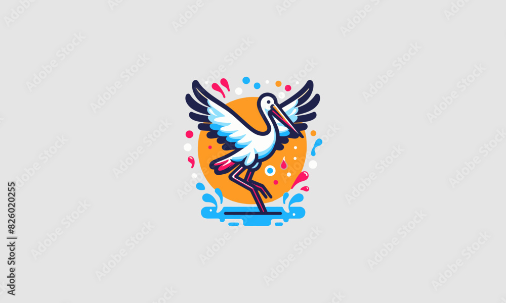 stork vector illustration logo design stork vector illustration logo design