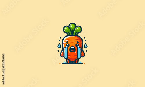 character carrot cry vector illustration mascot flat design
