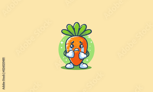 character carrot cry vector illustration mascot flat design