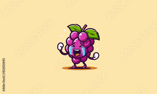 character grape cry vector flat design