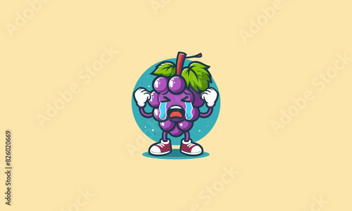character grape cry vector flat design