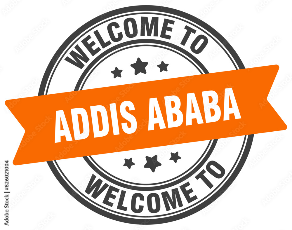 Welcome to Addis Ababa stamp. Addis Ababa round sign