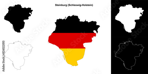 Steinburg (Schleswig-Holstein) blank outline map set