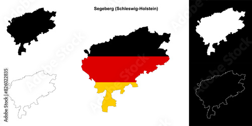 Segeberg (Schleswig-Holstein) blank outline map set photo