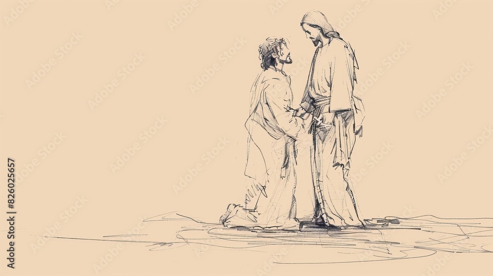 Biblical Illustration of Jesus Assisting in Difficult Decisions, Emphasizing His Guidance Biblical Illustration of Jesus Assisting in Difficult Decisions, Emphasizing His Guidance