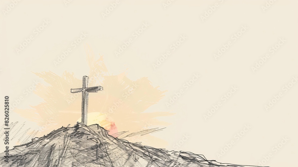Biblical Illustration of Jesus at Sunrise, Emphasizing His Presence and Hope Biblical Illustration of Jesus at Sunrise, Emphasizing His Presence and Hope