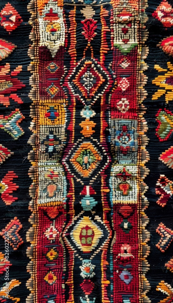 Textures of traditional wool carpet with geometric pattern. Ornament rug background Textures of traditional wool carpet with geometric pattern. Ornament rug background