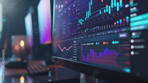 Wallpaper Mural Advanced trading screens display financial data and trends sharply. Torontodigital.ca