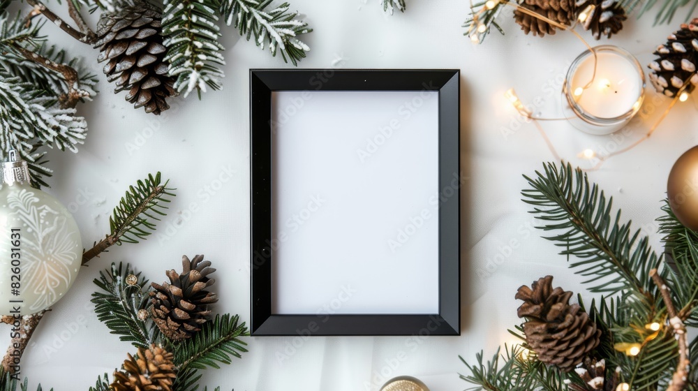 Decorative black frame, Christmas vibes Decorative black frame, Christmas vibes