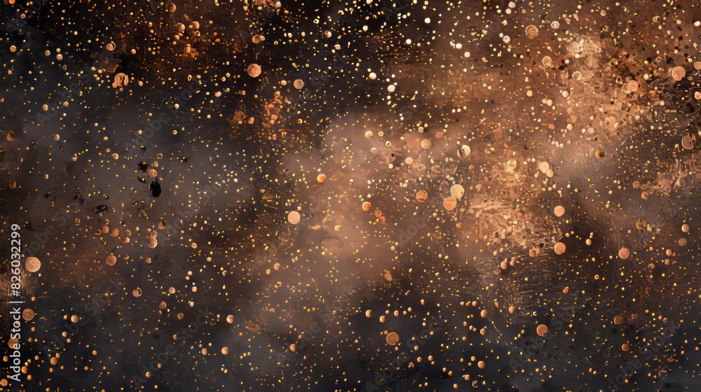 This is a transparent png file with dusty copper particles as the background