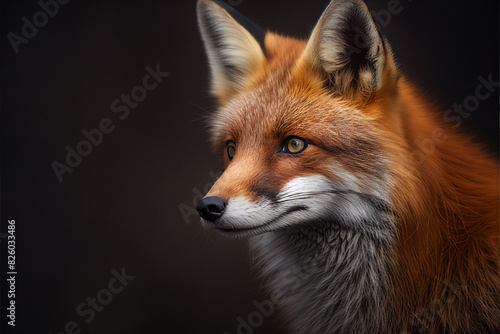 arafed fox with a black background looking at the camera