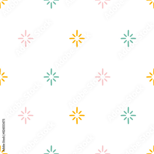 Seamless pattern with colorful stars