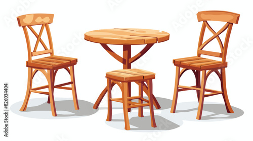 Kitchen wooden chairs. Cartoon wood chair dining furn