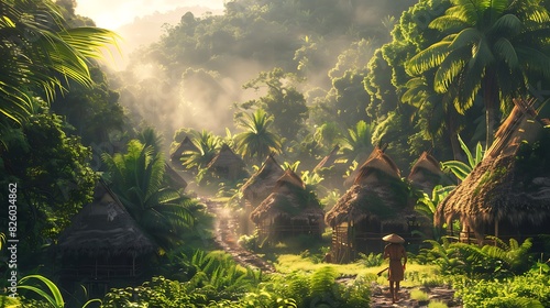 Natural beauty of a tribal village deep in the rainforest
