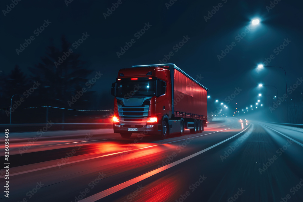 Midnight Haul: Swift Cargo Lorry
